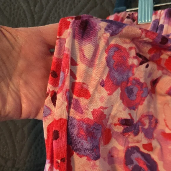 NWOT Boutique XL Floral Wide-Leg Pants - Red and Purple And Pink - Picture 5 of 7